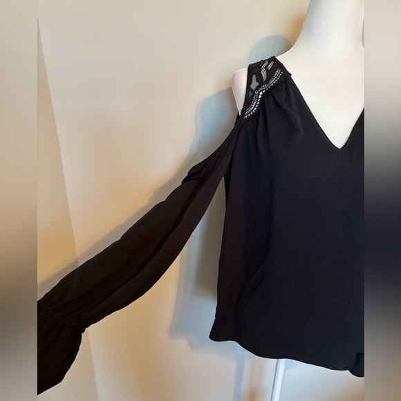 RAMY BROOK Abigail Black Lace Cold Shoulder Blouse - Picture 4 of 8